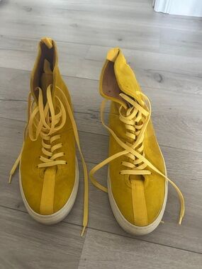 Daniel Patrick Men's Yellow Suede High-Top Sneakers